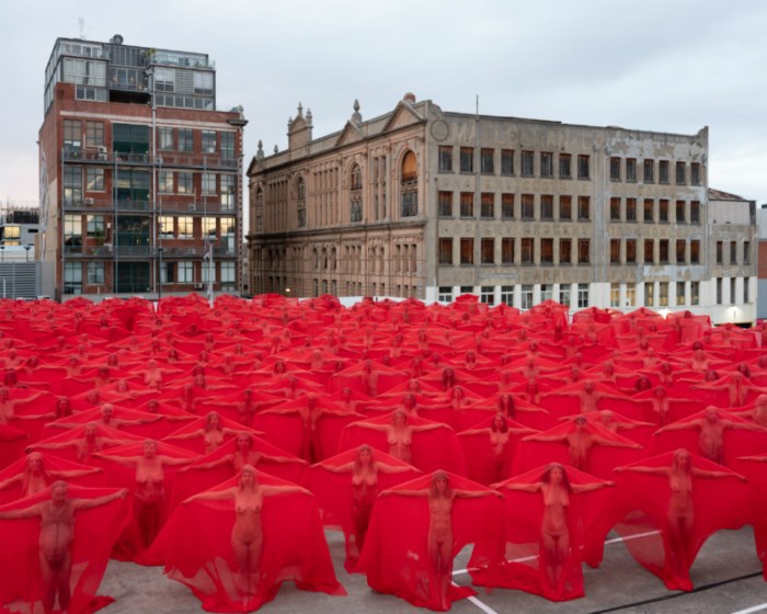 Tunick participant striking precinct greville prahran