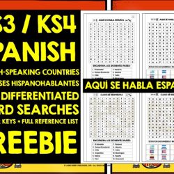 Spanish countries speaking word search students choose board identify resources help