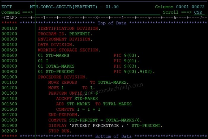 Cobol statement diagrams accept