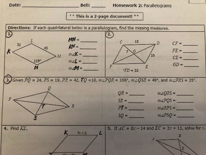 Each quadrilateral below is a rectangle find the missing measures