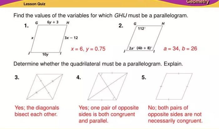 Practice 6 3 proving that a quadrilateral is a parallelogram